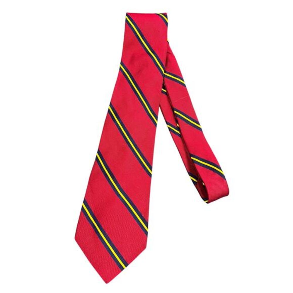 VTG LRL Lauren Ralph Lauren Red Stripe Silk Tie long length 58 width 4